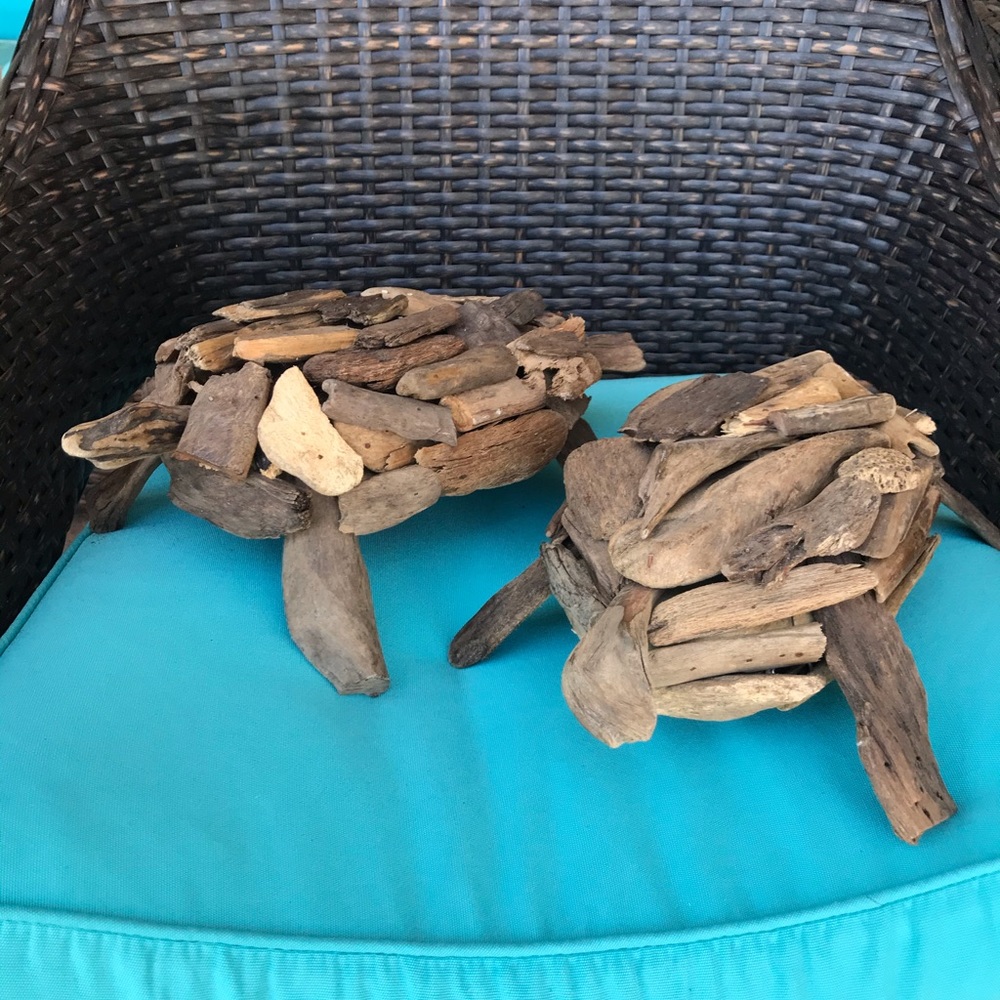 Driftwood turtles, sealife, beach, nautical
